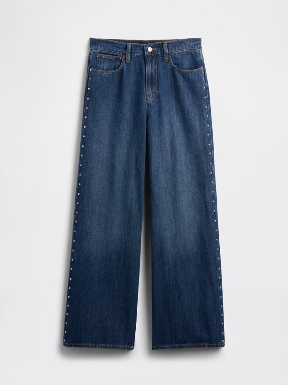 GAP High Rise SuperSoft Studded Wide-Leg Jeans 12/31S